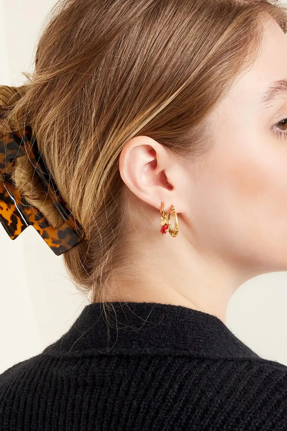 Haarclip Leopard Groot | Beige
