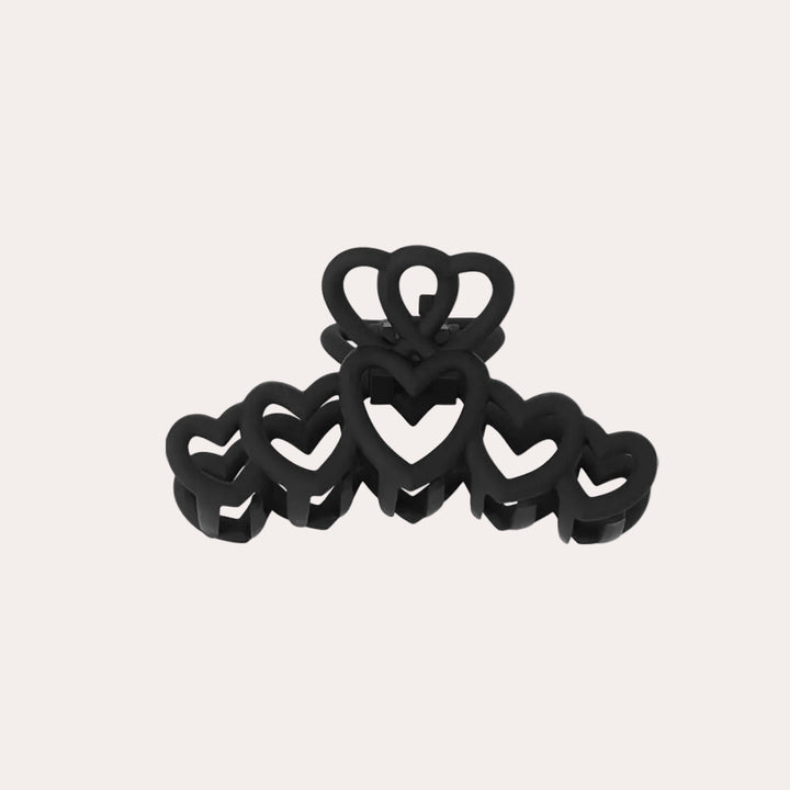 Haarclip Hearts | Zwart