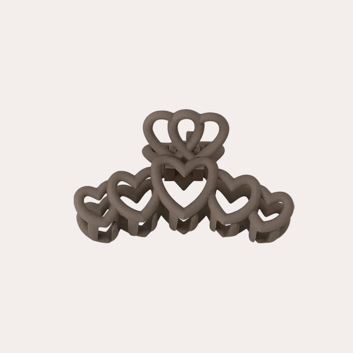 Haarclip Hearts | Bruin