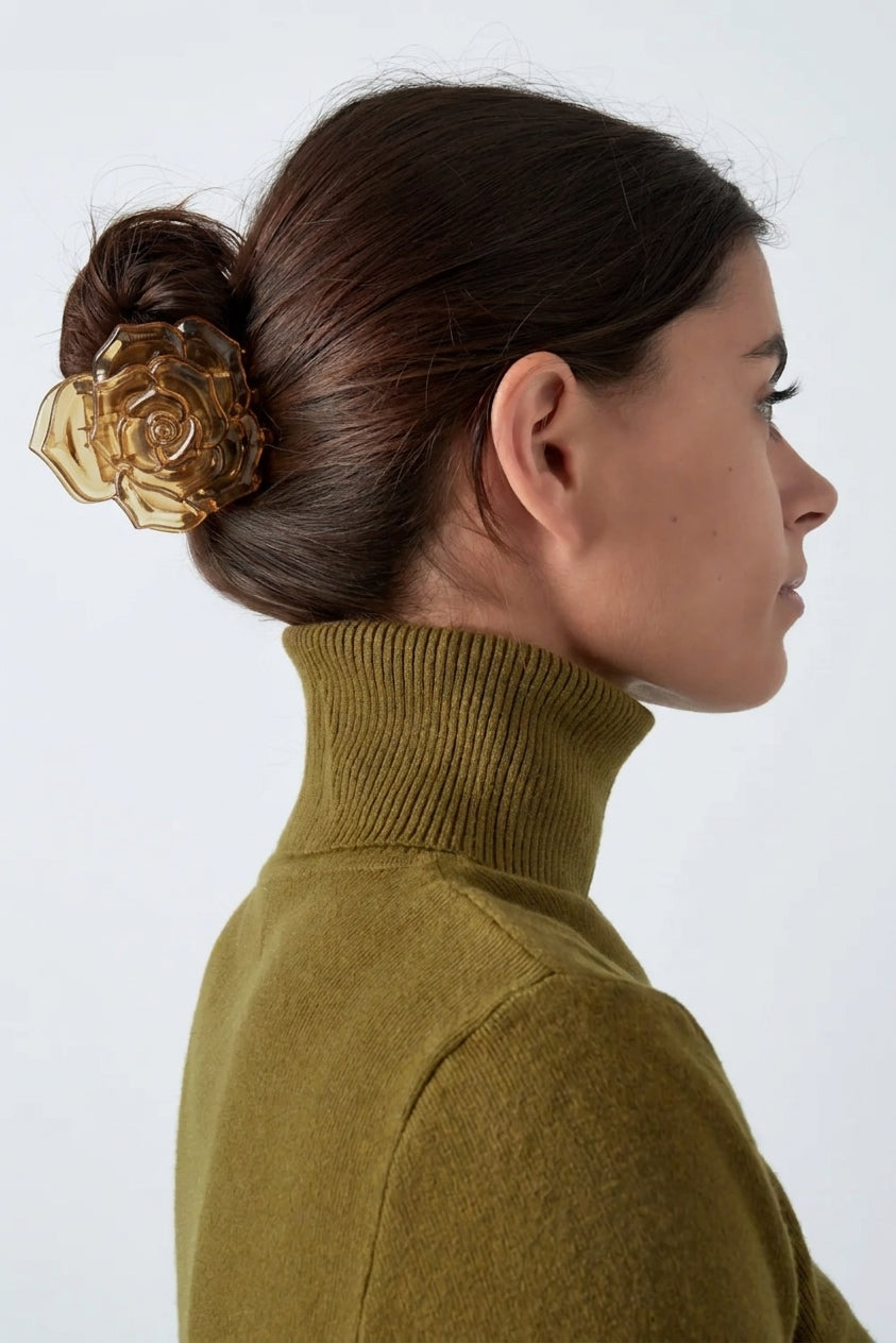 Haarclip Roos | Bruin