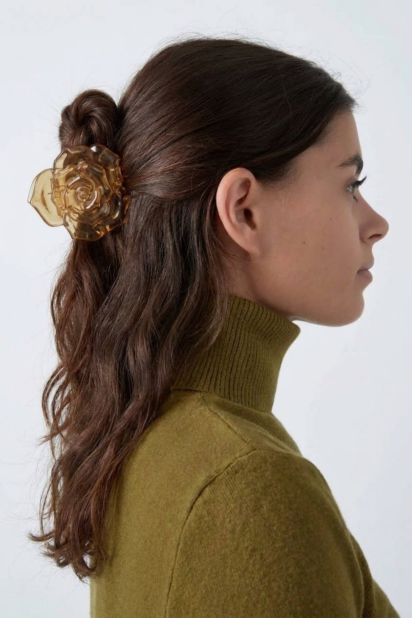 Haarclip Roos | Bruin
