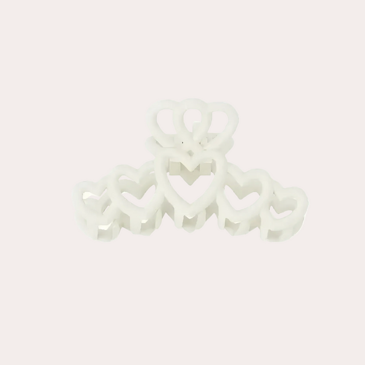 Haarclip Hearts | Wit