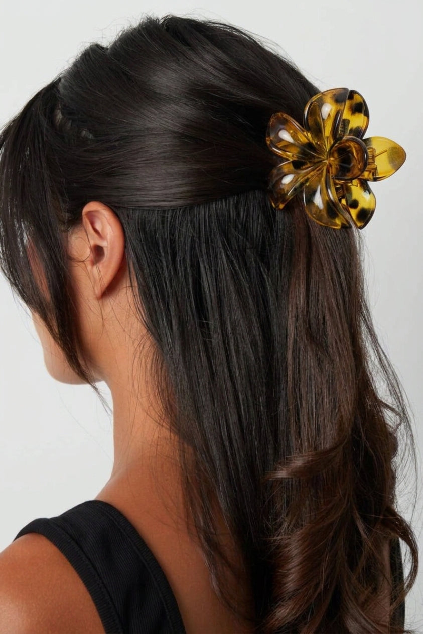 Haarclip Leopard Flower | Bruin