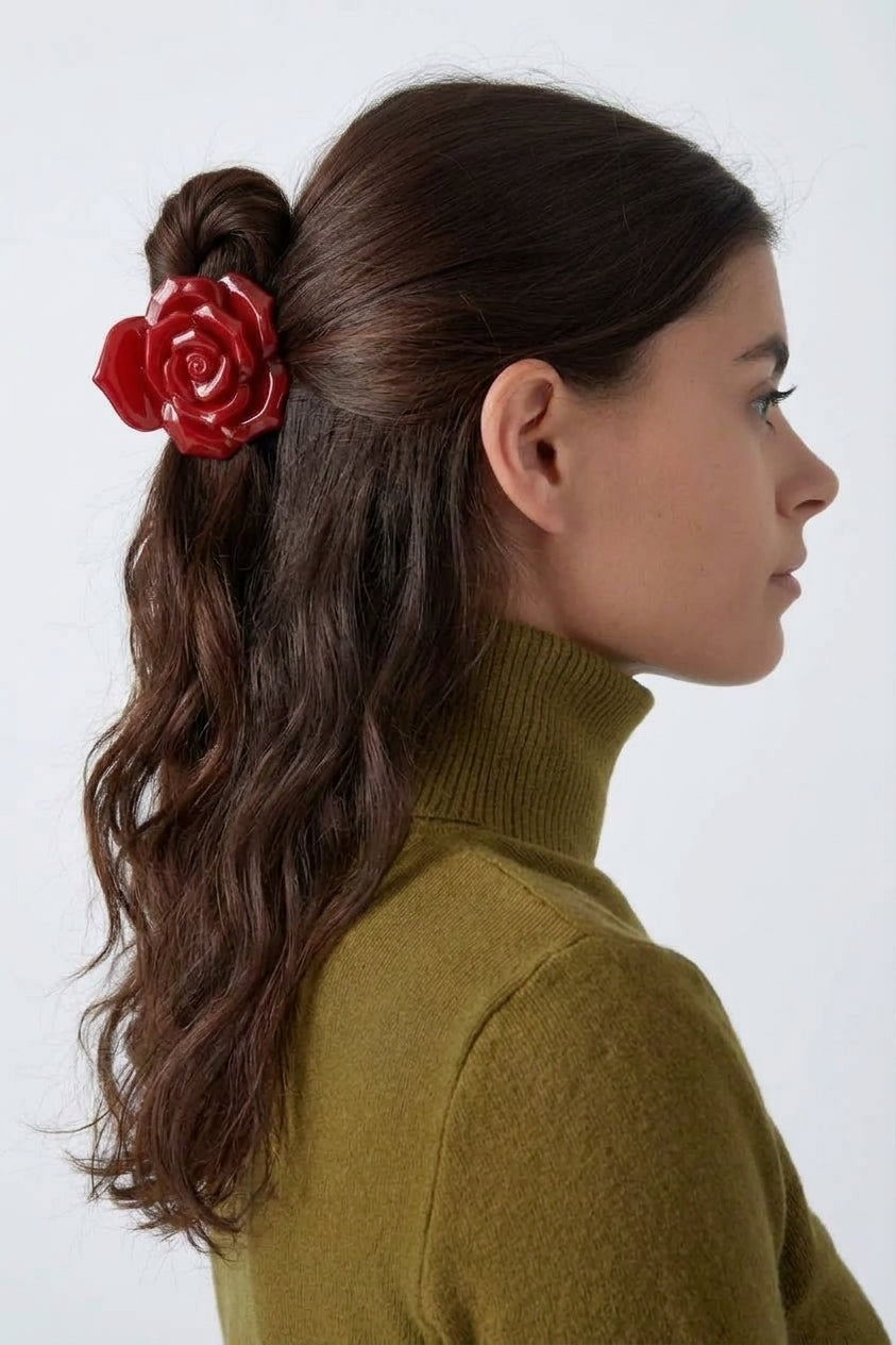 Haarclip Roos | Rood