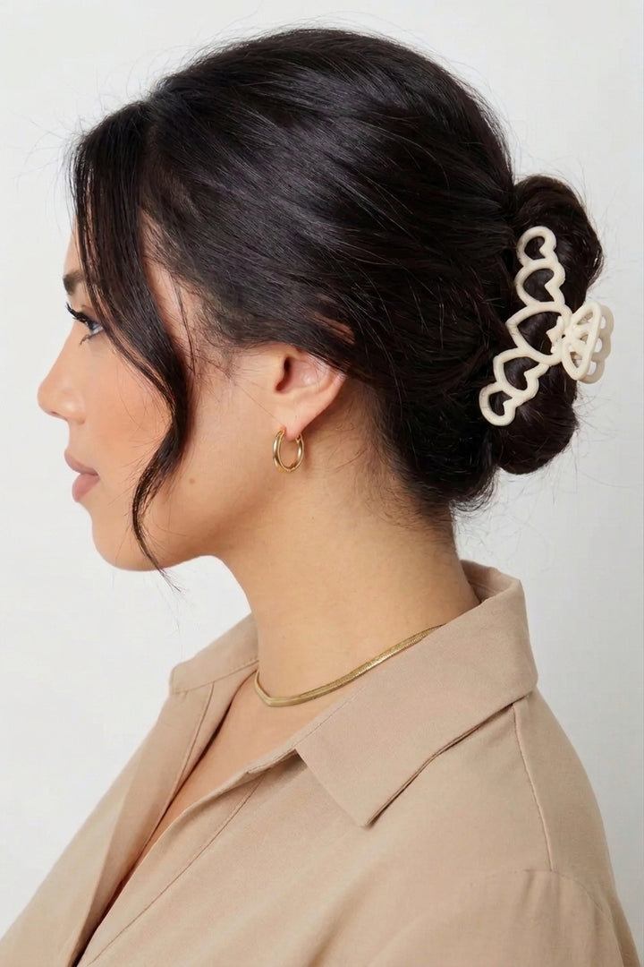 Haarclip Hearts | Wit