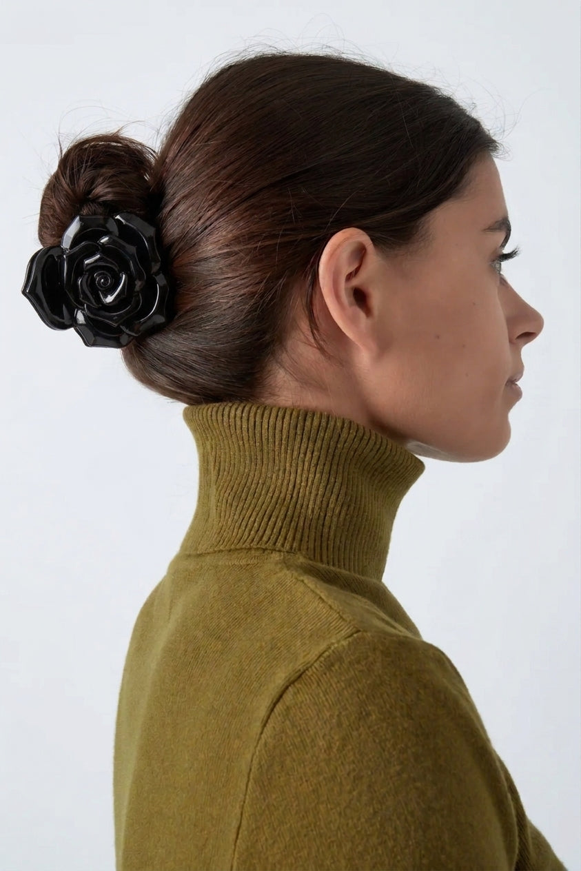 Haarclip Roos | Zwart