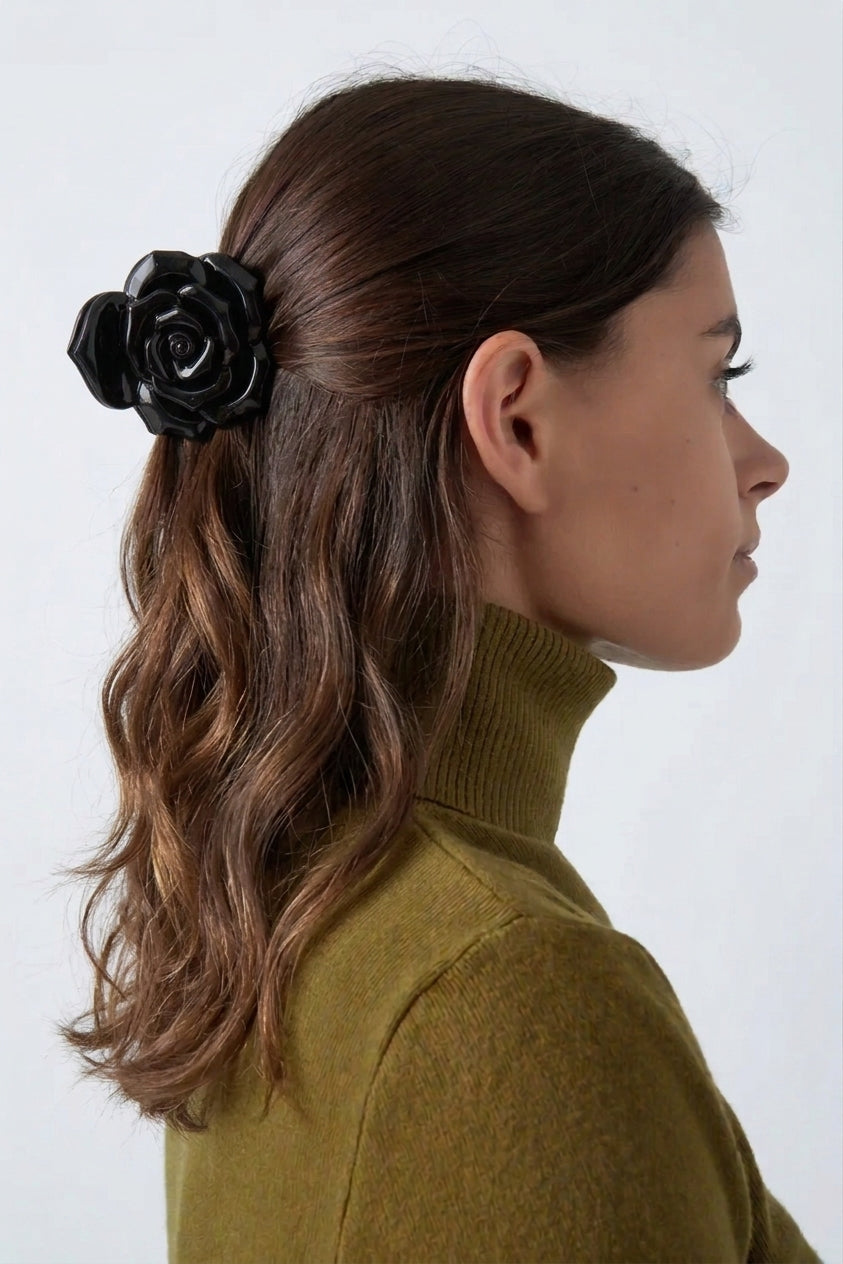 Haarclip Roos | Zwart