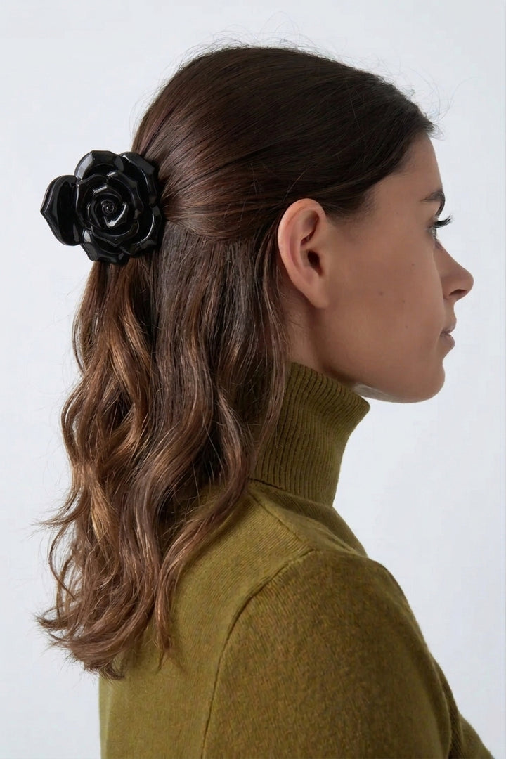 Haarclip Roos | Zwart